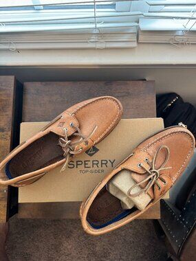 Sperry Tan Leather Boat Shoes